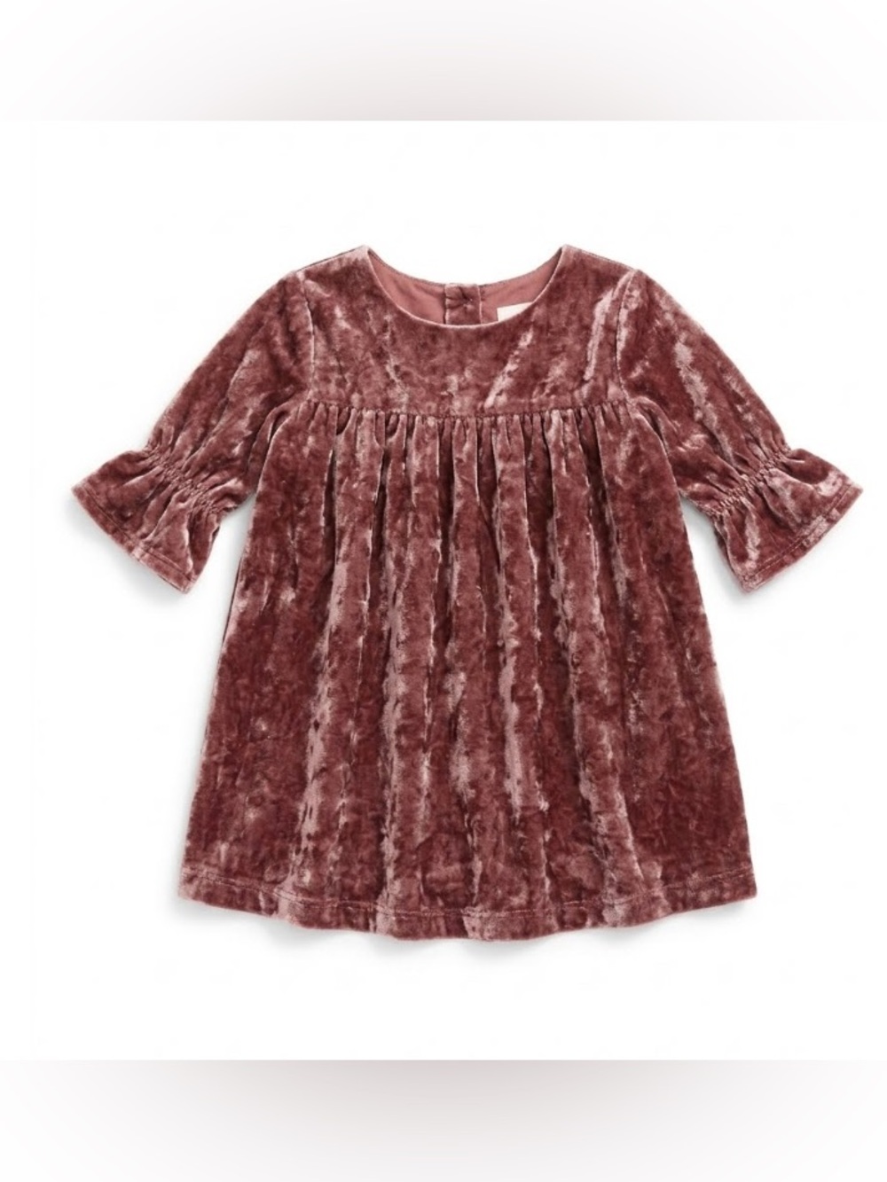 Gymboree Velvet Bell Sleeve Dress in color Ruby Purple. Girls size 3T
